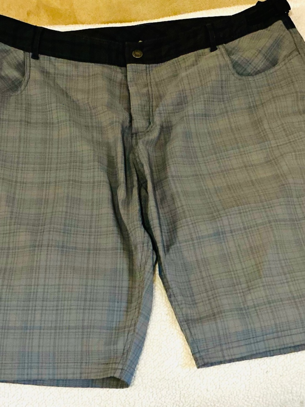 Men’s Club Ride Grey & Blue w/ Black Trim Cycling Shorts 10” ~ 2X XXL